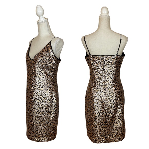 BB DAKOTA Leopard Sequin Cocktail Dress Sleeveless Party Dress Size 6 NWT - Picture 5 of 10